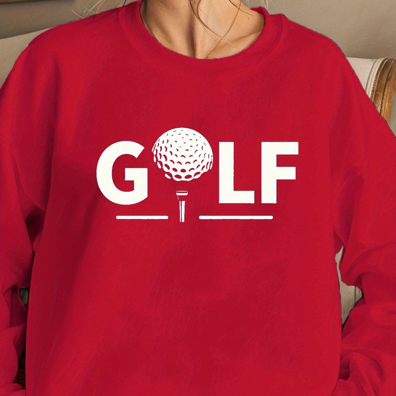 Women's Cozy Golf Sweatshirt with Stylish Golf Print Design