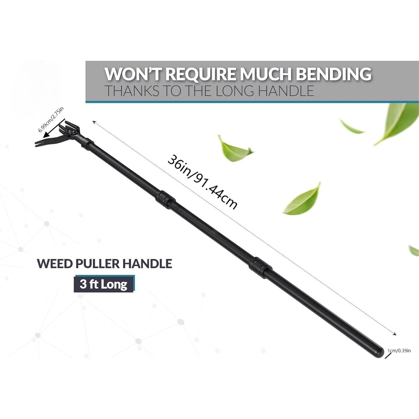 Weeder Kit with Gardening Gloves Long Handled Weeder Tool Standing Weeder with 4 Claw Steel Tip Garden Weeder Tool for Easy Weed Removal Without Bending or Kneeling