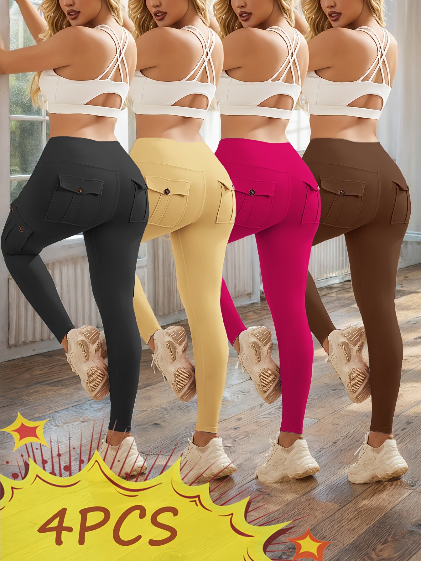 High Waist Yoga Leggings with Pockets for Workout and Running