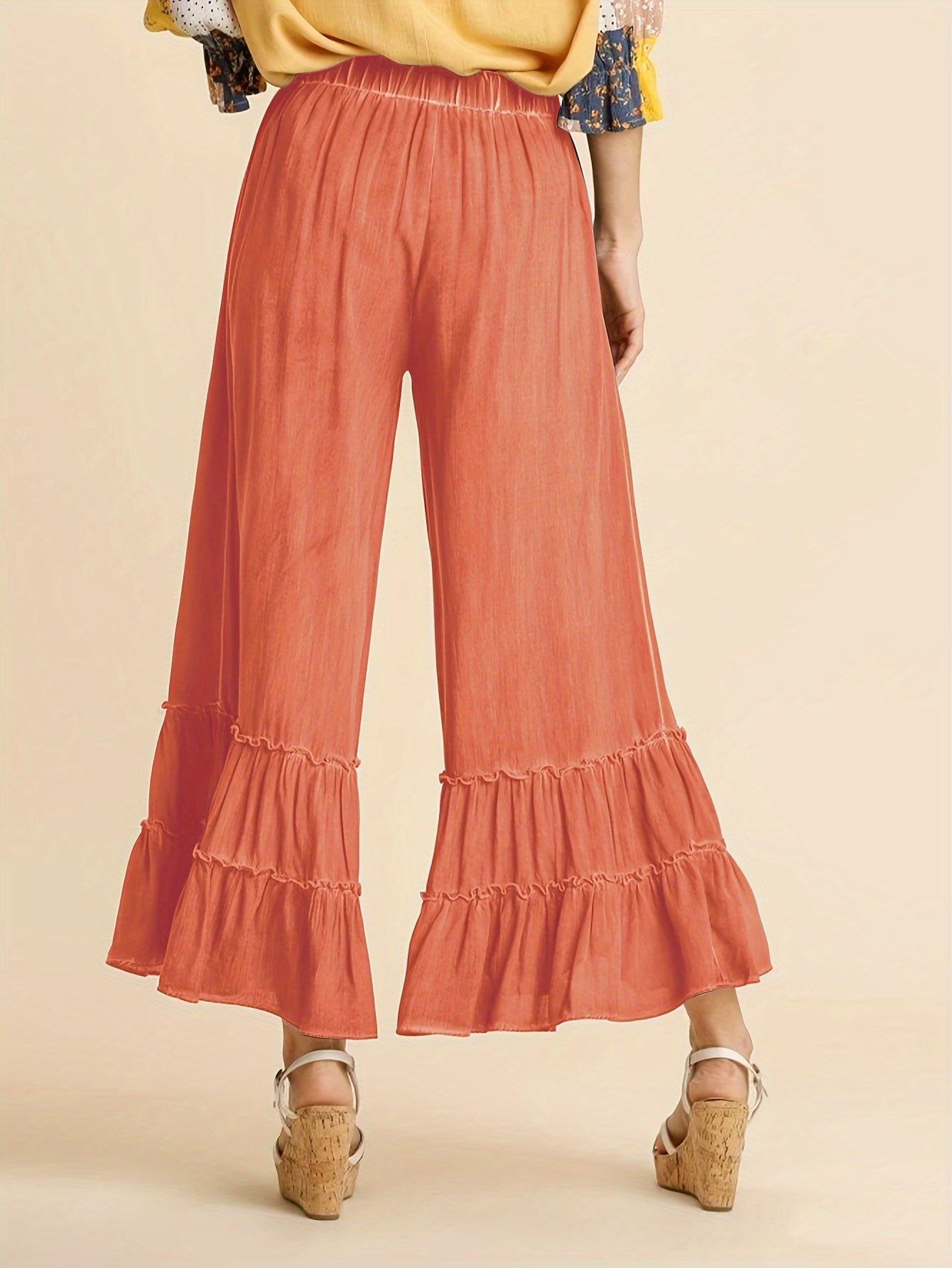 Women's High Waisted Wide Leg Palazzo Pants for Beach Style