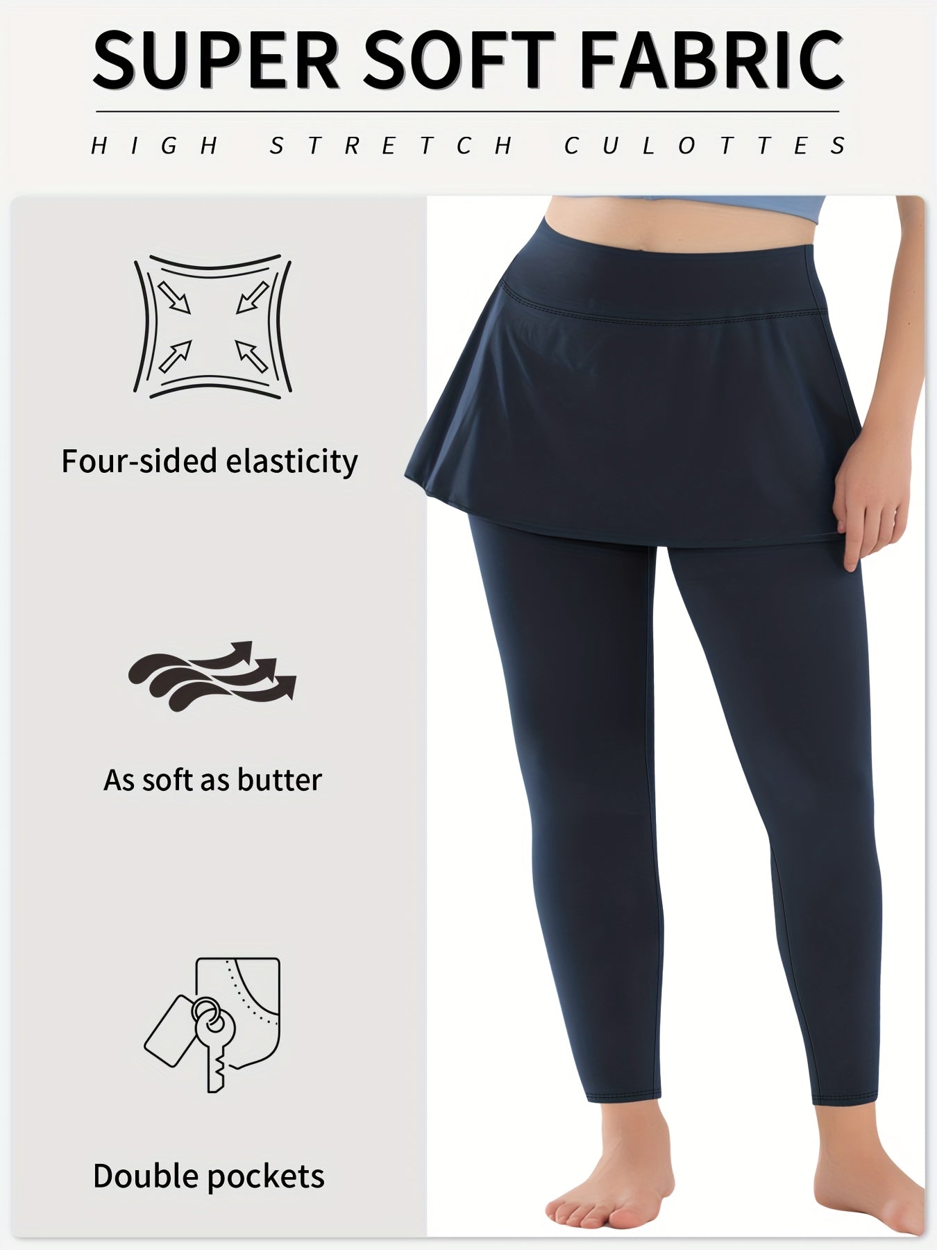 Women's Plus Size High-Waisted Tennis Skorts with Pockets