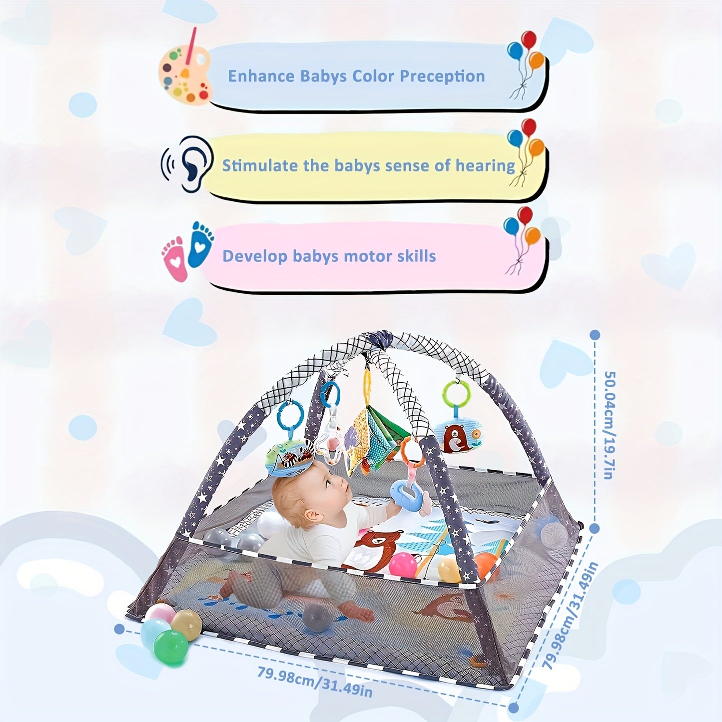 Deluxe Baby Activity Gym Set for Sensory Exploration and Fun
