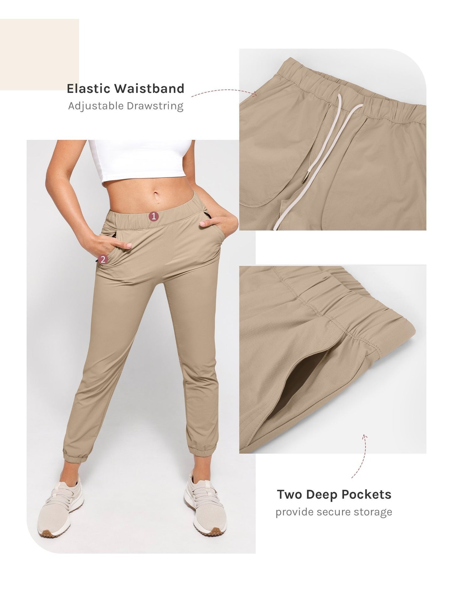 High Waist Stretch Golf Pants for Travel and Casual Wear