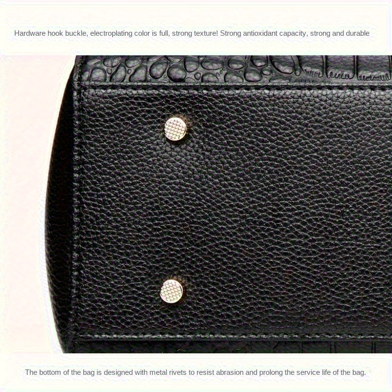 Elegant Crocodile Embossed Handbag for Work and Daily Use