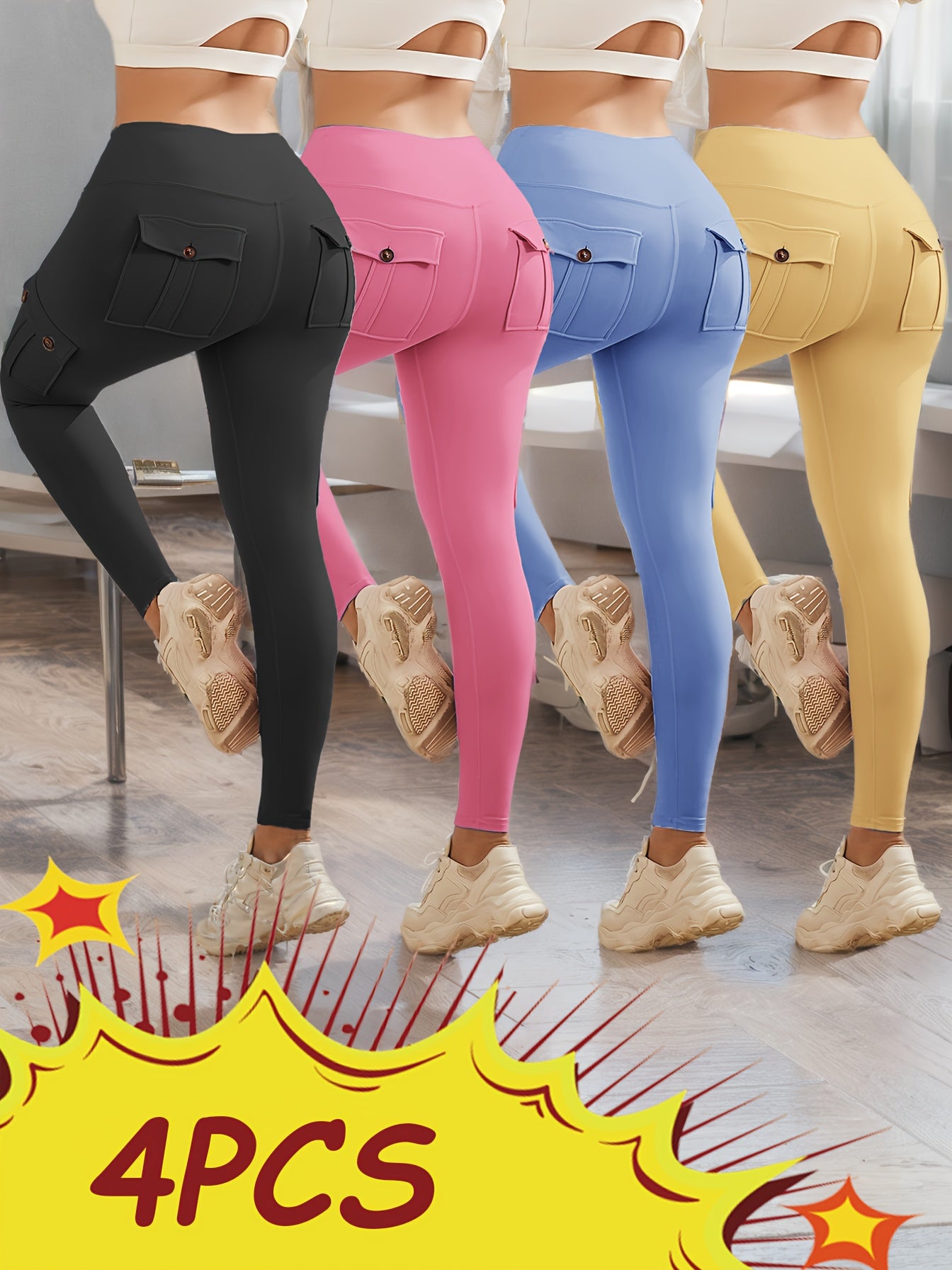 High Waist Yoga Leggings with Pockets for Workout and Running