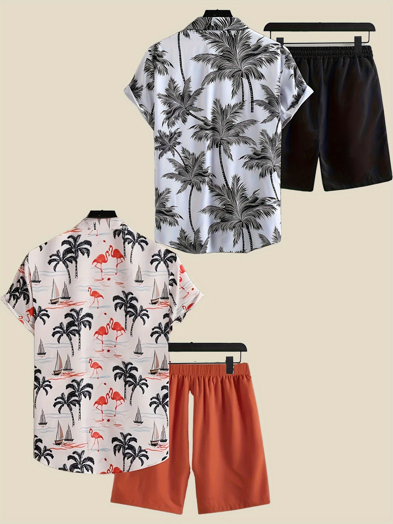 Men's Casual Shirt and Shorts Set for Weekend Relaxation