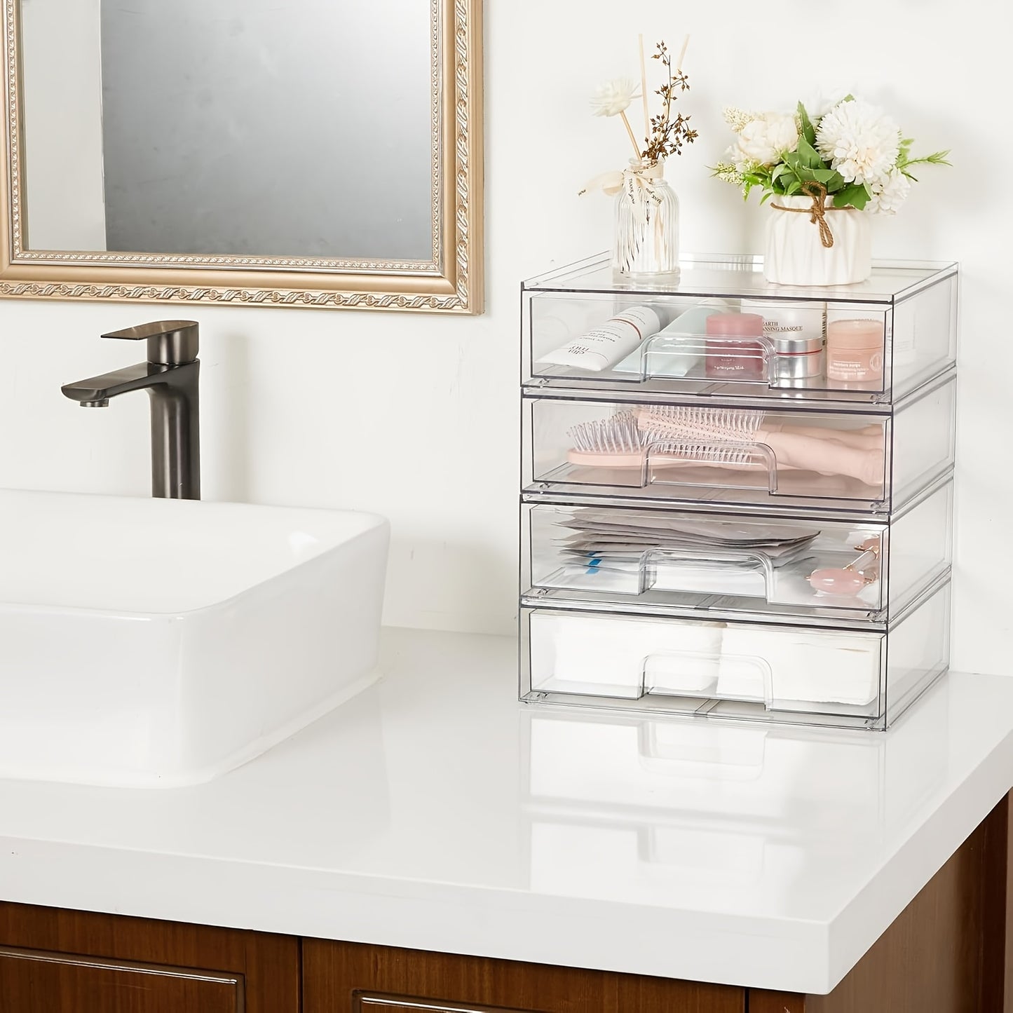 Vtopmart Clear Acrylic Stackable Storage Drawers for Home Organization