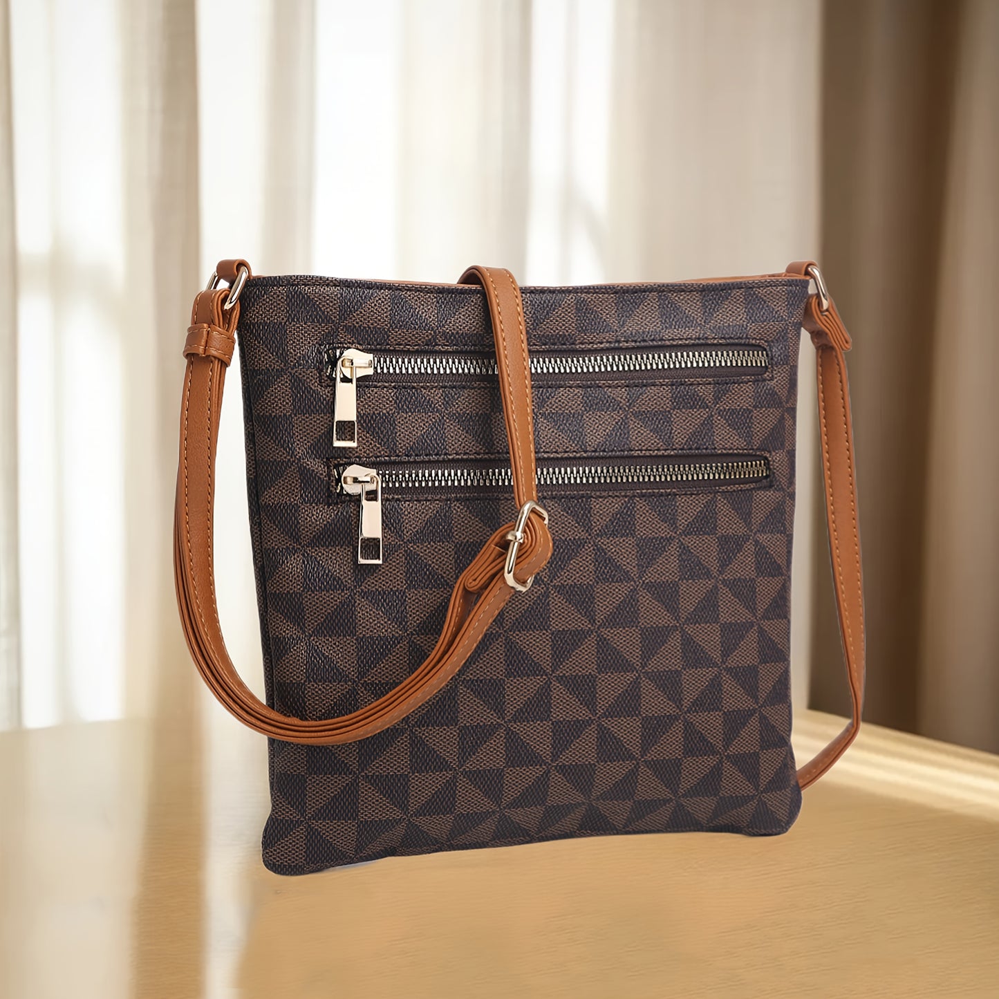 Vintage Casual Multi-Zipper Pocket Crossbody Bag for Women