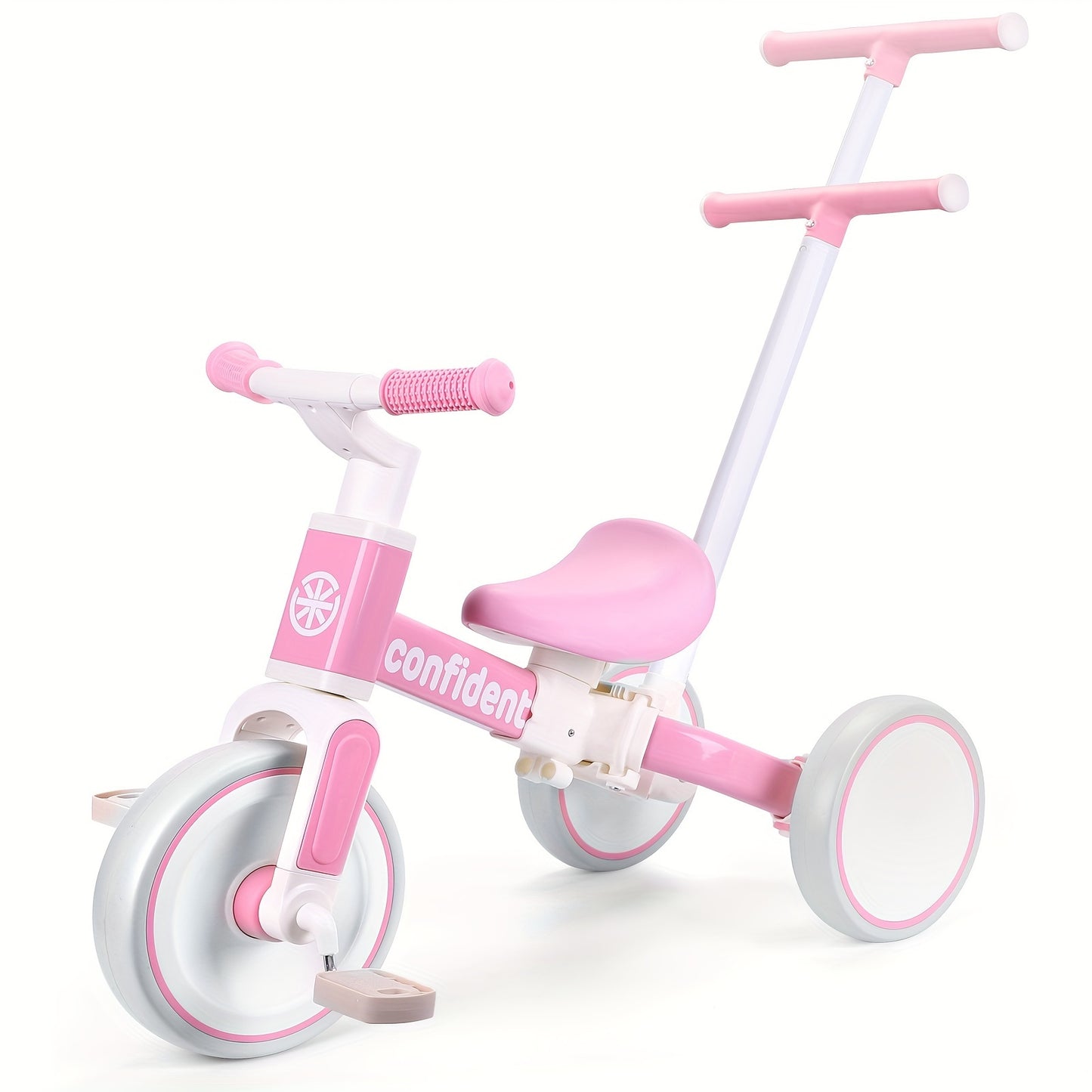 Convertible Toddler Tricycle with Removable Pedal and Adjustable Features