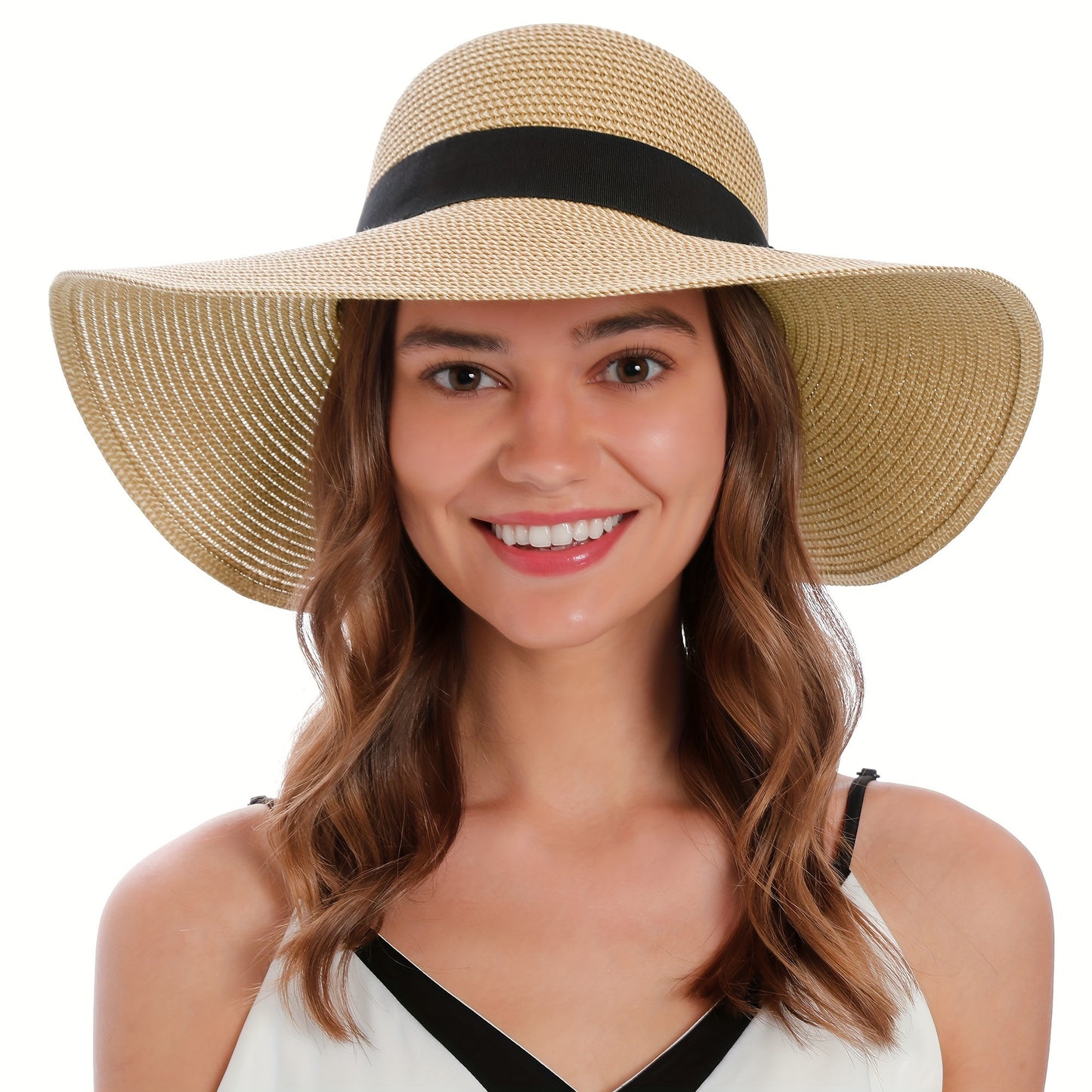 Womens Wide Brim Sun Hat With UV Protection for Beach