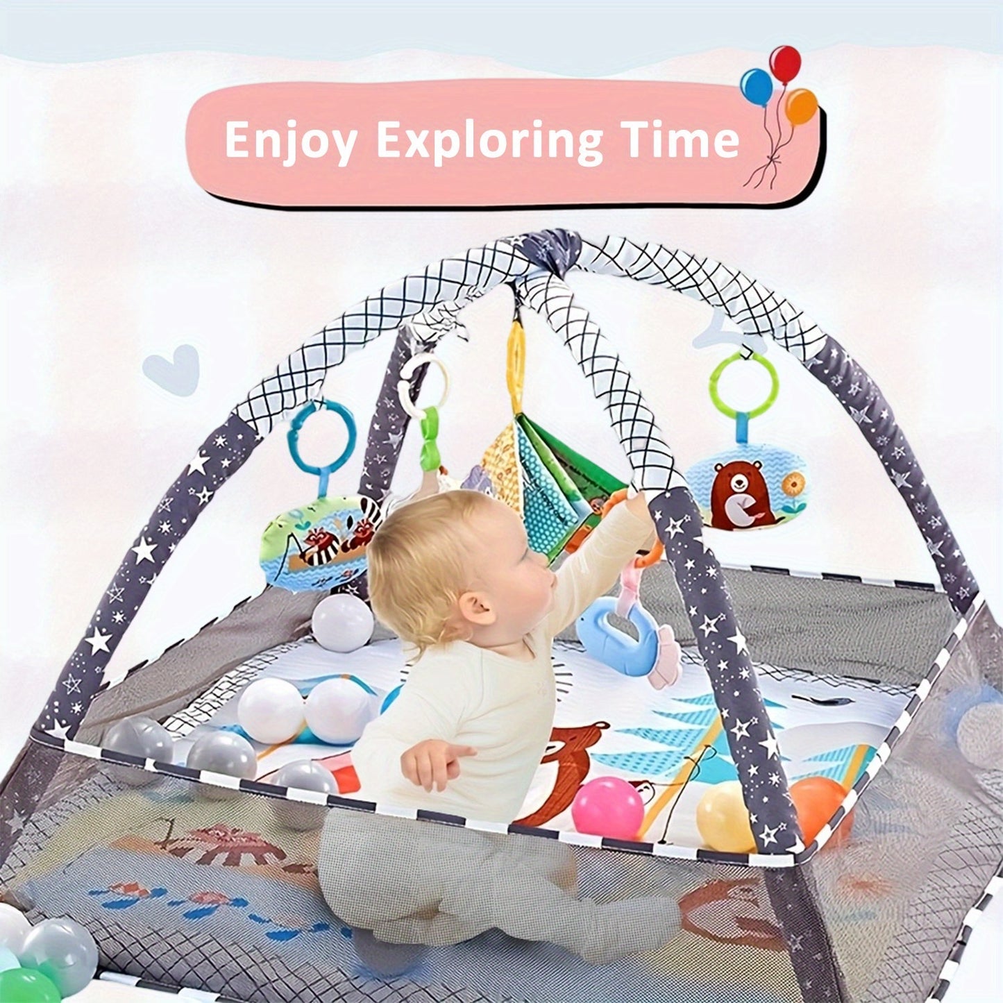 Deluxe Baby Activity Gym Set for Sensory Exploration and Fun