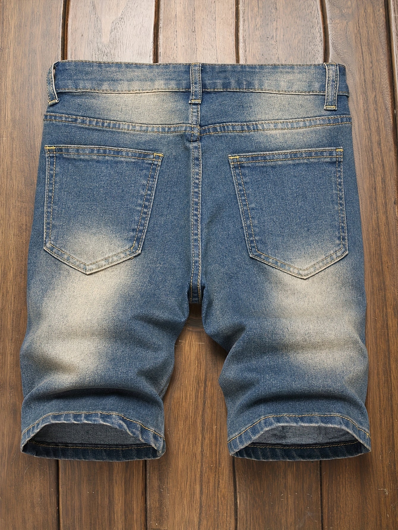 Boys Vintage Inspired Ripped Denim Shorts Stretchy Casual Summer Wear with Elastic Waistband