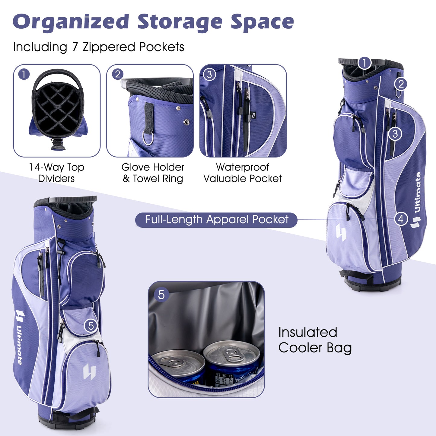MAXMASS Women's Complete Golf Club Set with Portable Cart Bag