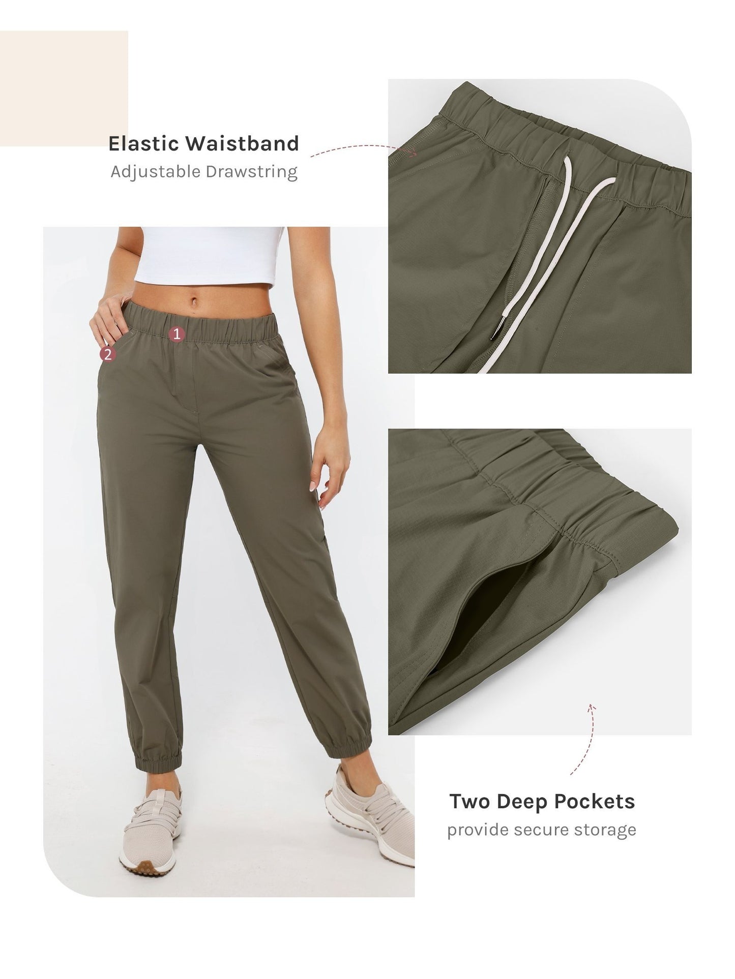 High Waist Stretch Golf Pants for Travel and Casual Wear