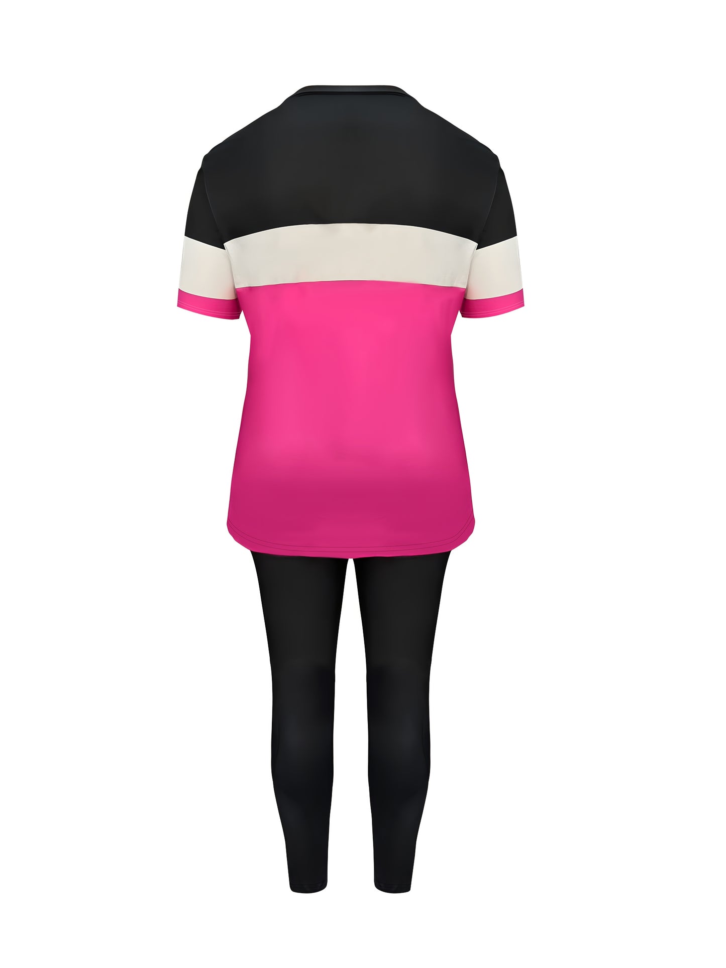 Casual Plus Size Two-Piece Round Neck T-Shirt and Pants Set