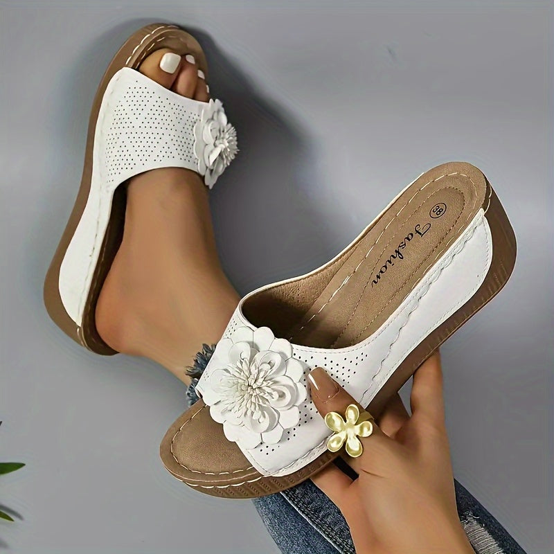 Women's Floral Wedge Sandals for Casual Summer Outings