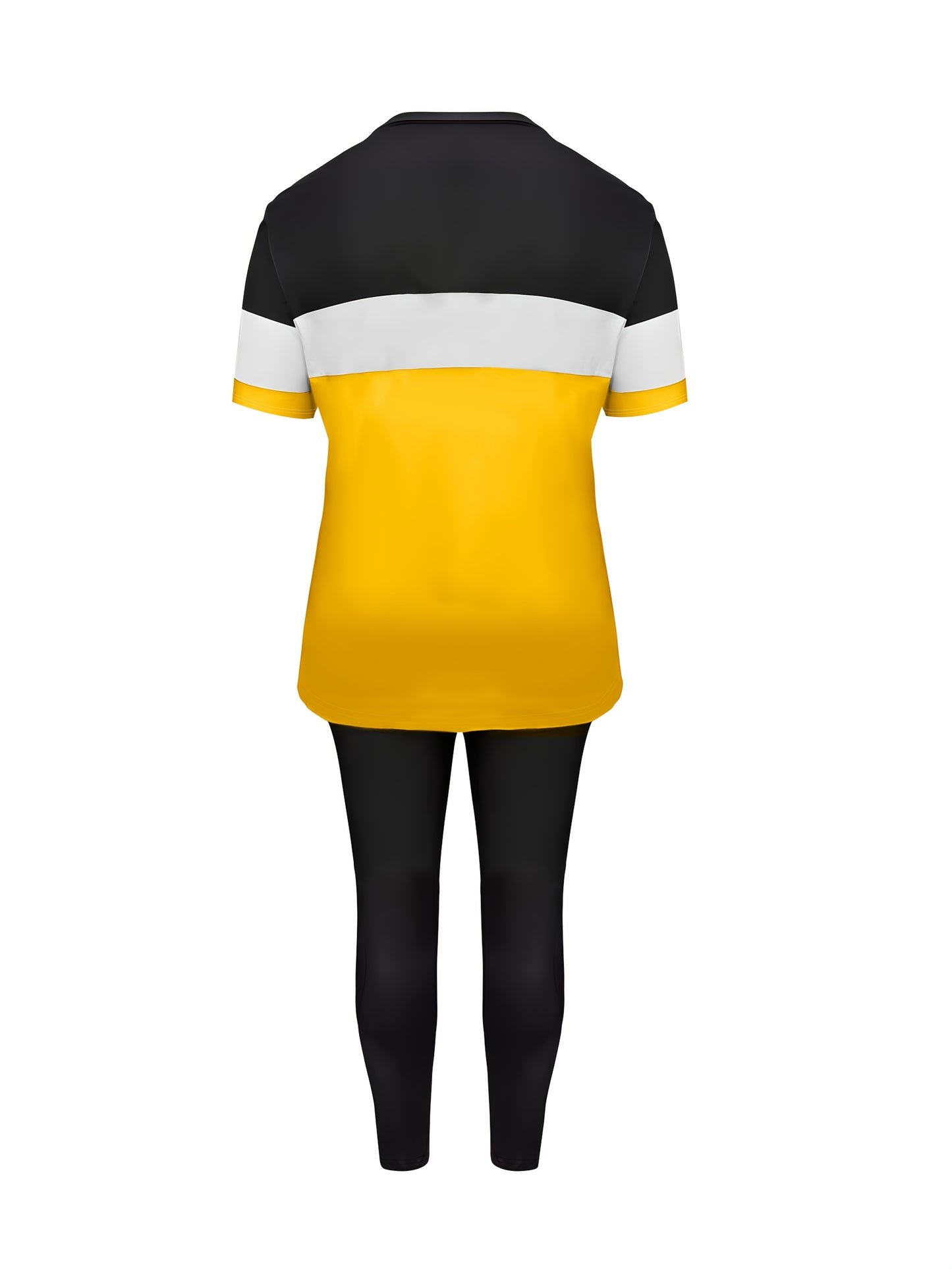 Casual Plus Size Two-Piece Round Neck T-Shirt and Pants Set