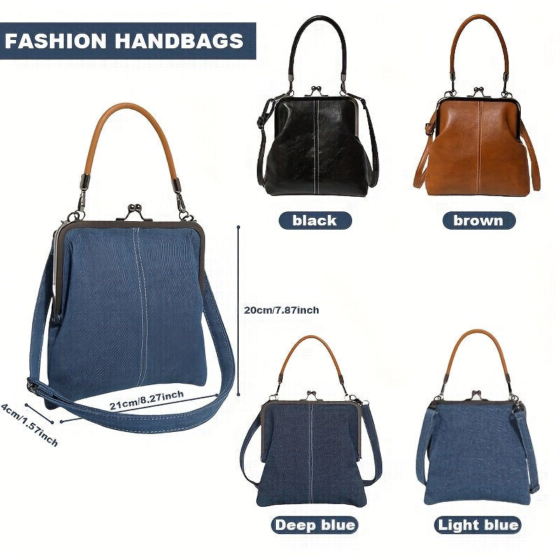 Fashionable Women's Crossbody Handbag with Twist Lock and Tassel