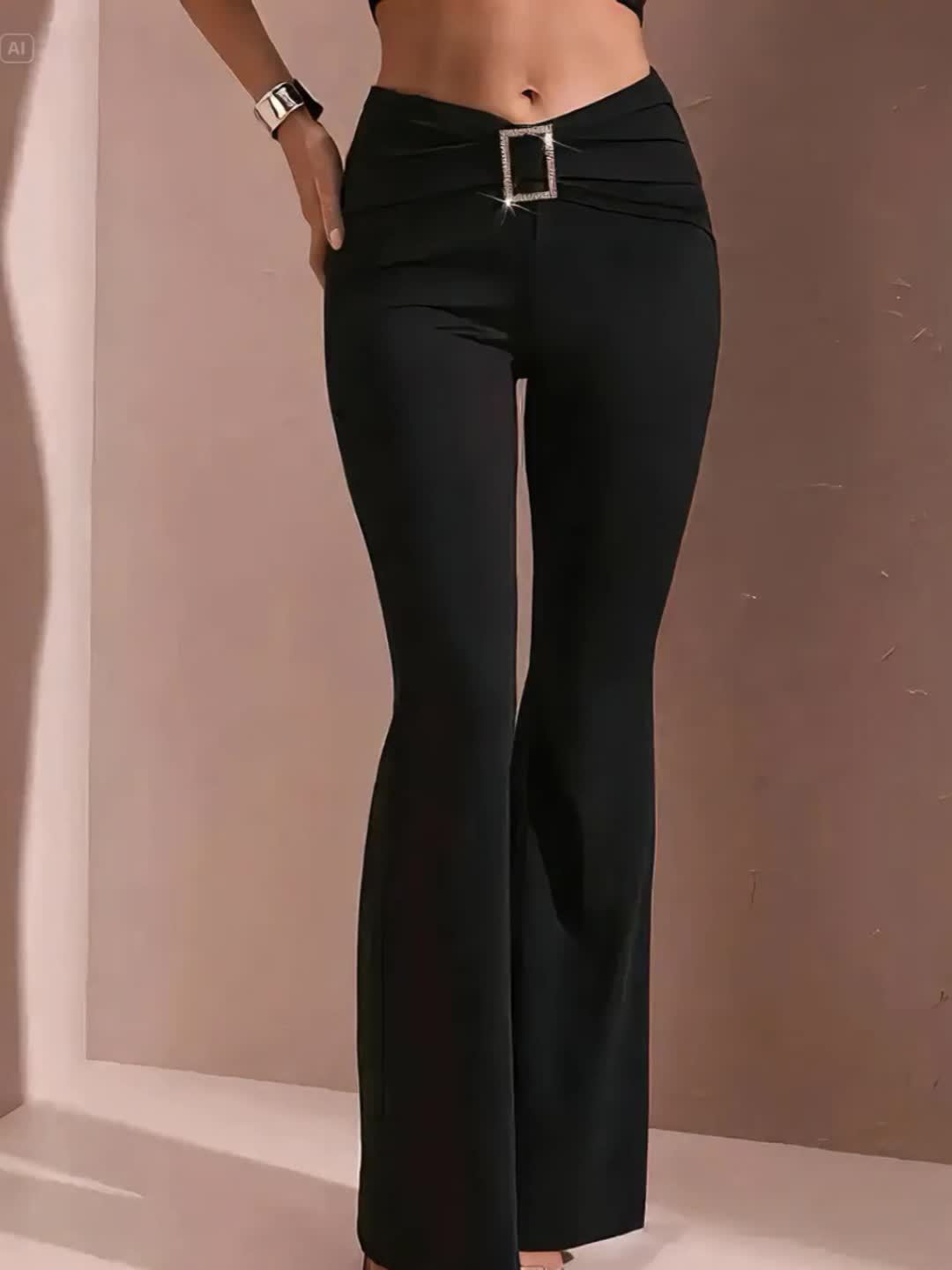 Elegant High-Waist Flared Pants for Casual or Dressy Occasions