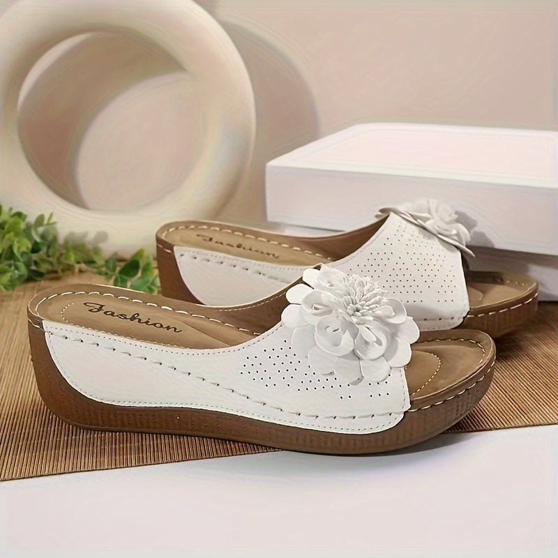 Women's Floral Wedge Sandals for Casual Summer Outings