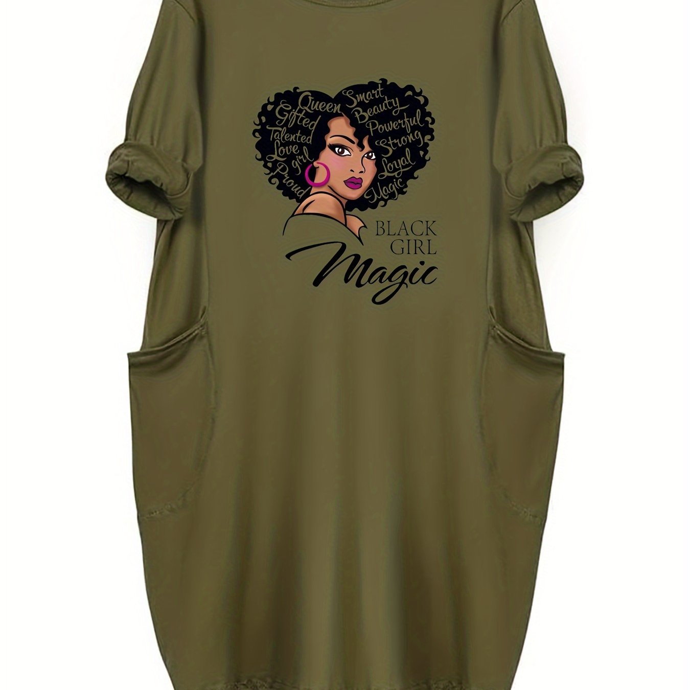 African Queen Pride Long Sleeve Dress with Pockets for Women