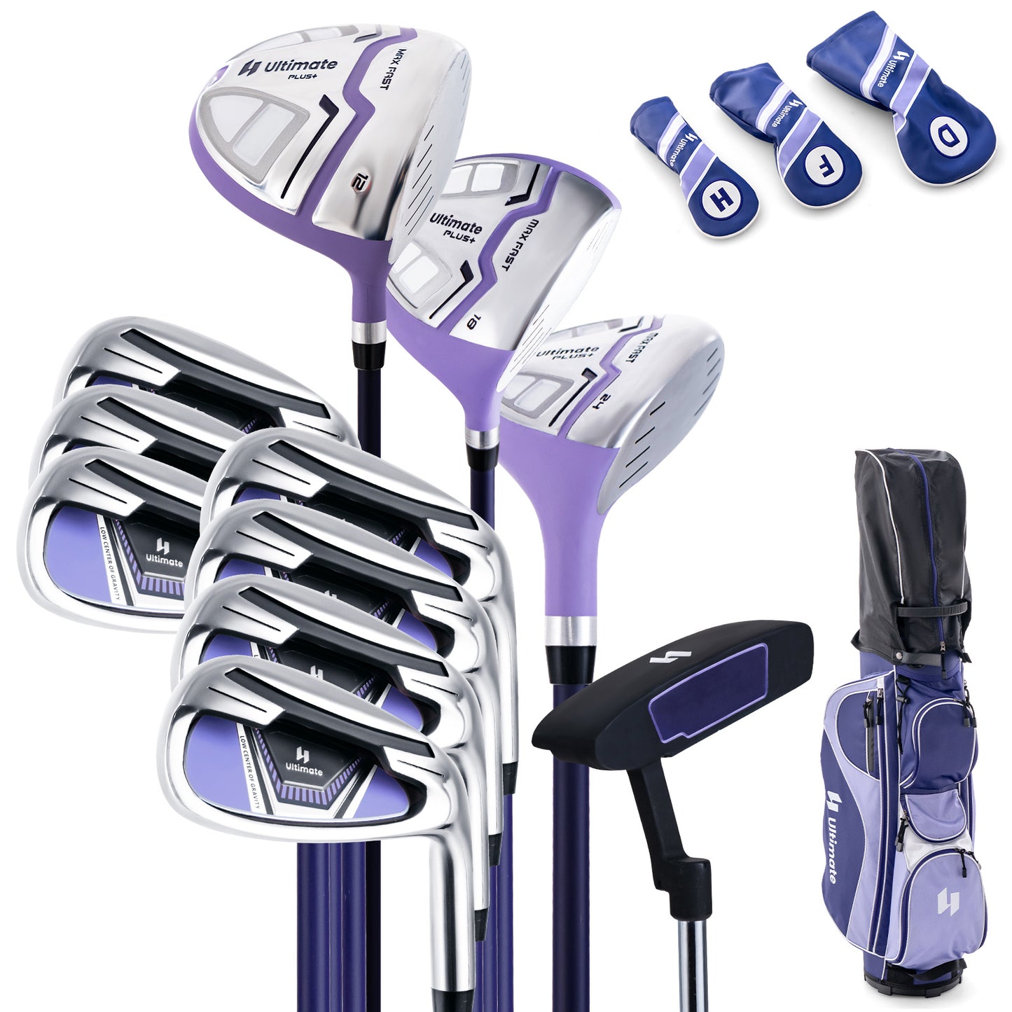 MAXMASS Women's Complete Golf Club Set with Portable Cart Bag