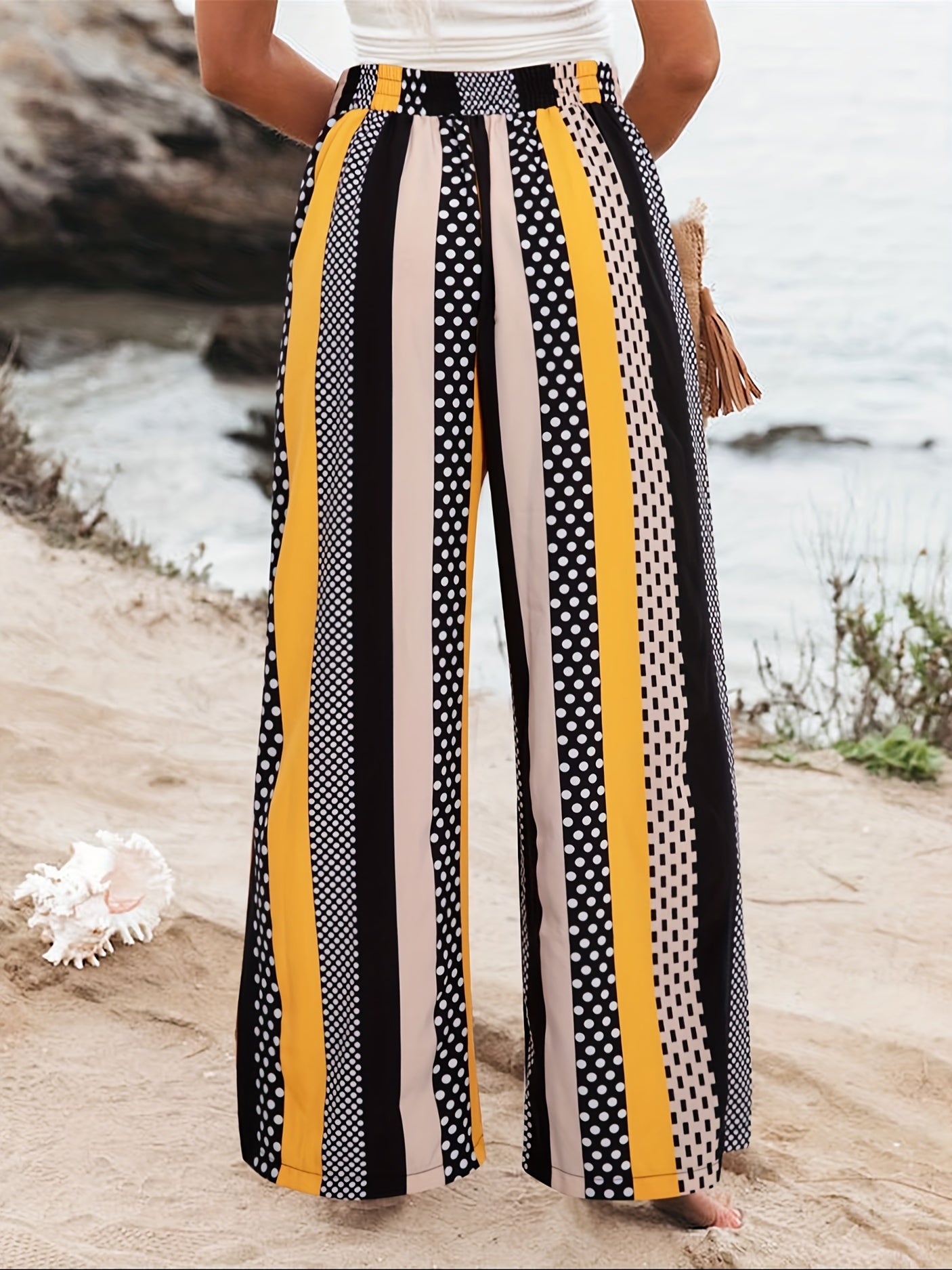 Women High Waisted Wide Leg Palazzo Pants with Pockets