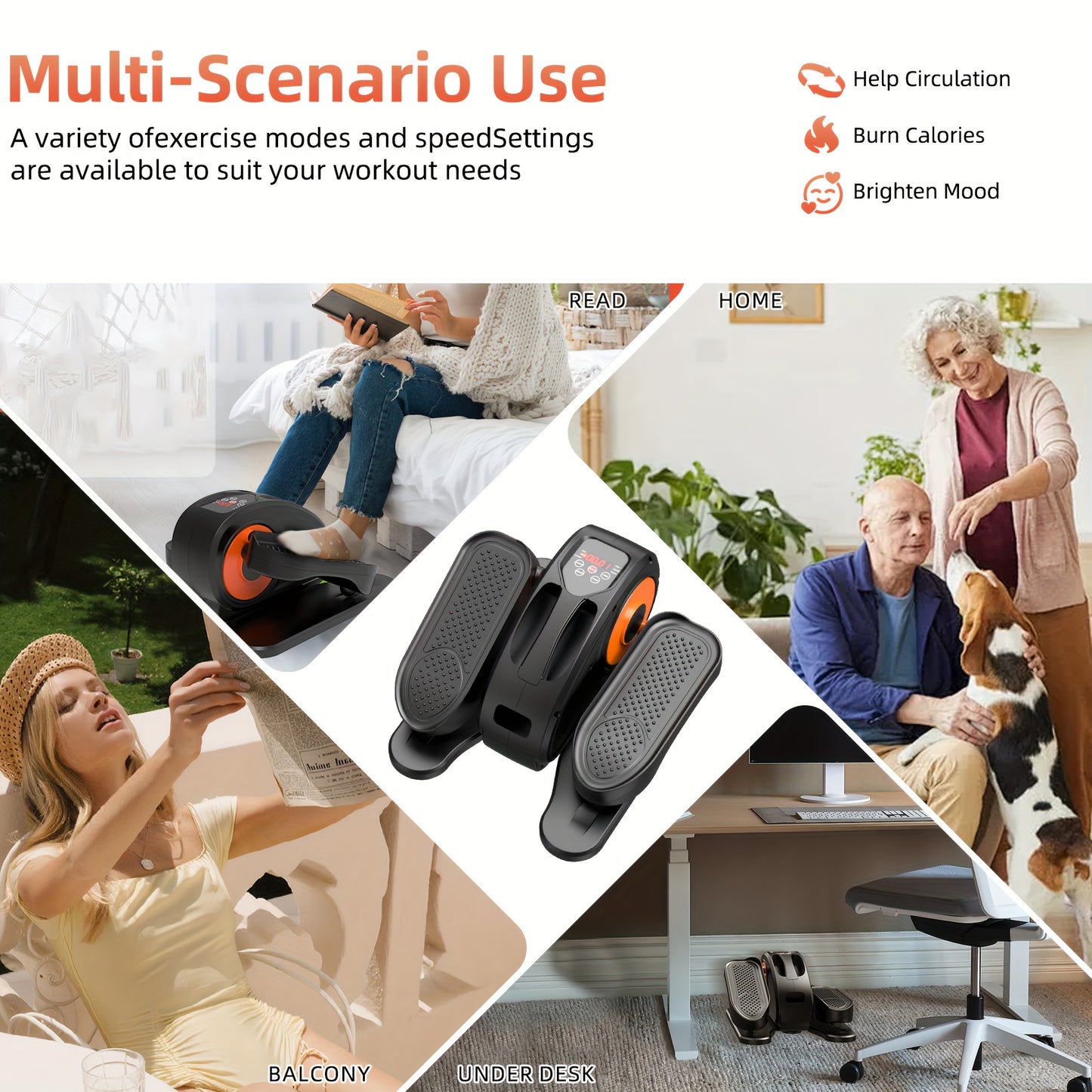 Portable Under Desk Elliptical Machine for Convenient Leg Exercise