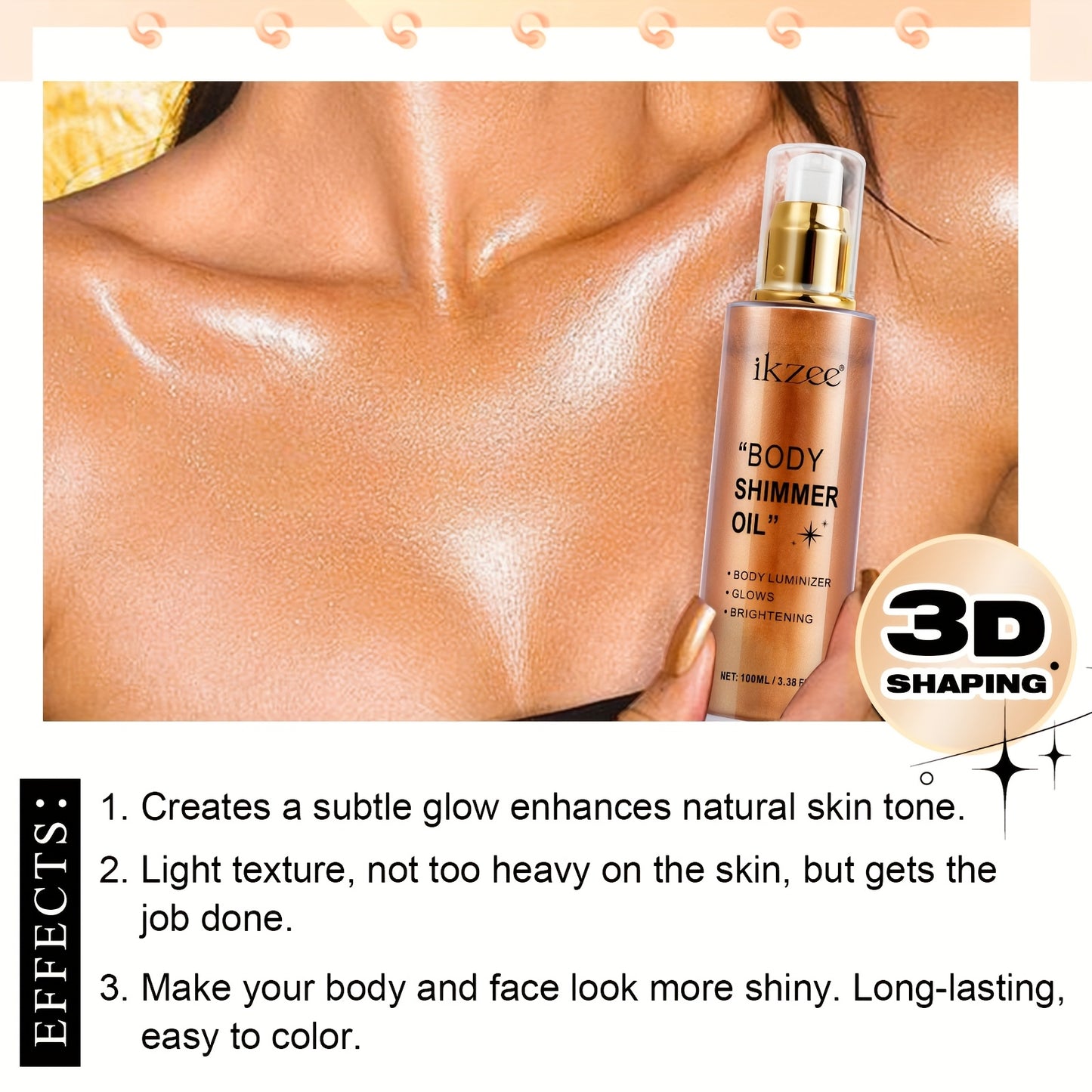 Body Glitter Oil for Radiant Skin and Festive Occasions