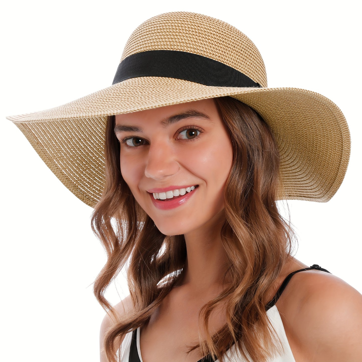 Womens Wide Brim Sun Hat With UV Protection for Beach