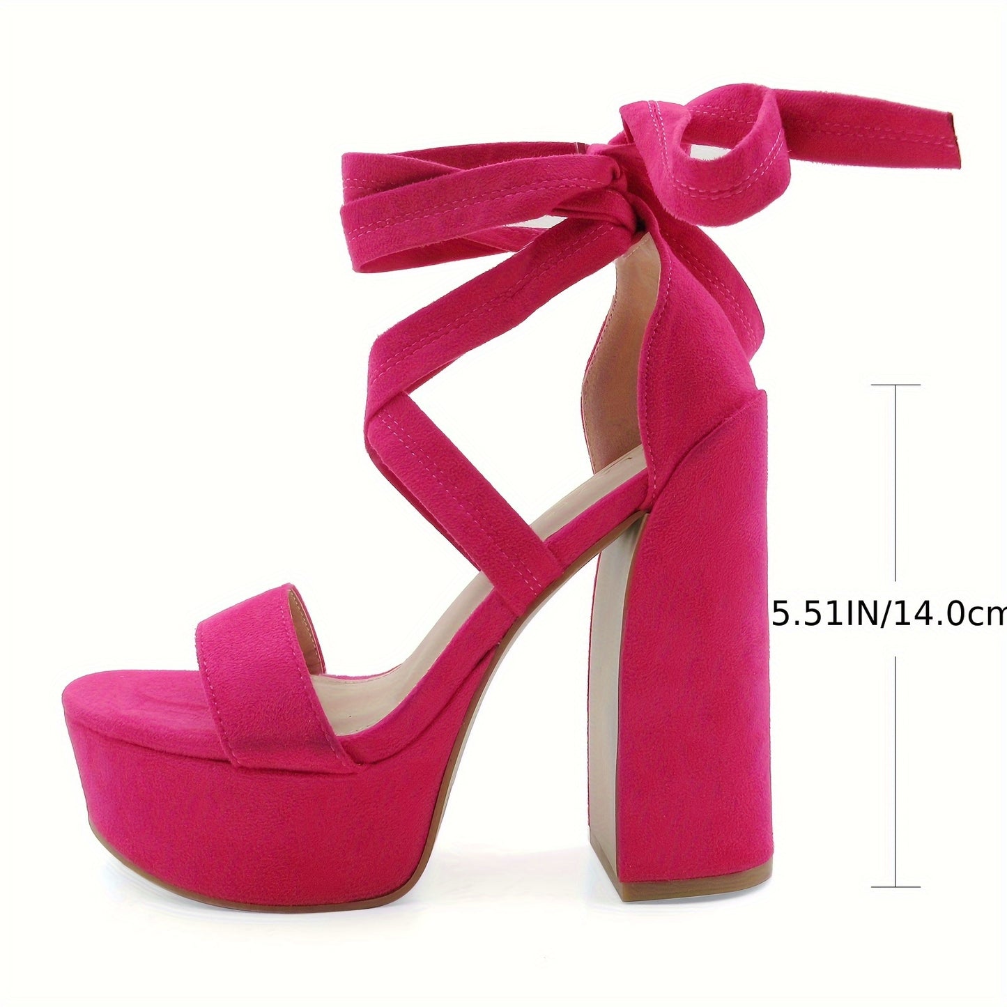 Glaze Women's Lace Up Platform Block Heel Sandals Comfortable Sexy Charming Cute