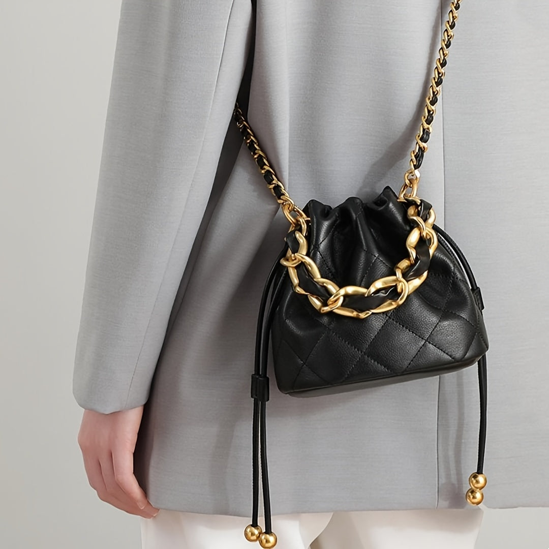 Premium Genuine Leather Bucket Bag for Stylish Women