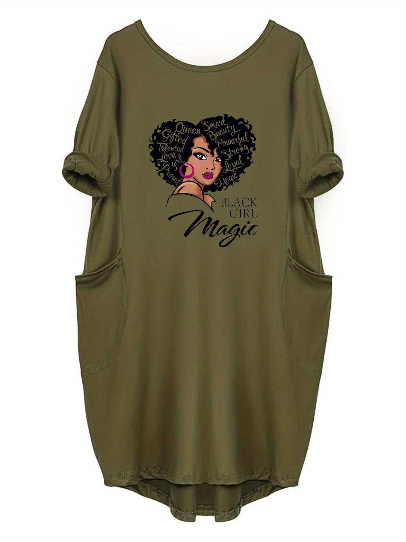 African Queen Pride Long Sleeve Dress with Pockets for Women