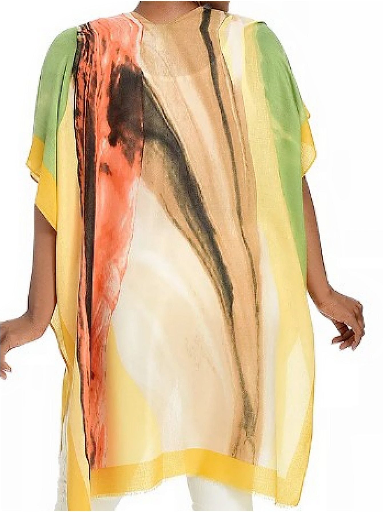 Romantic Abstract Watercolor Print Kimono for Versatile Styling
