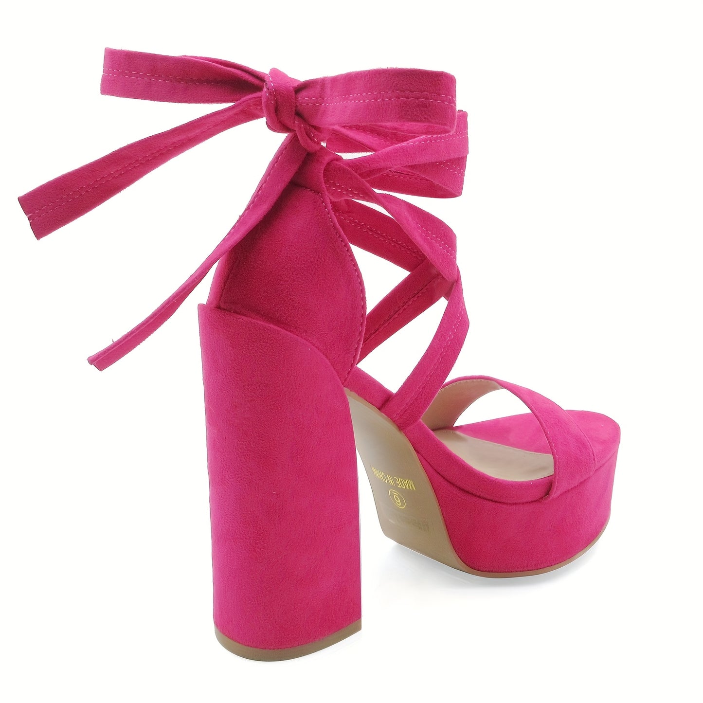 Glaze Women's Lace Up Platform Block Heel Sandals Comfortable Sexy Charming Cute