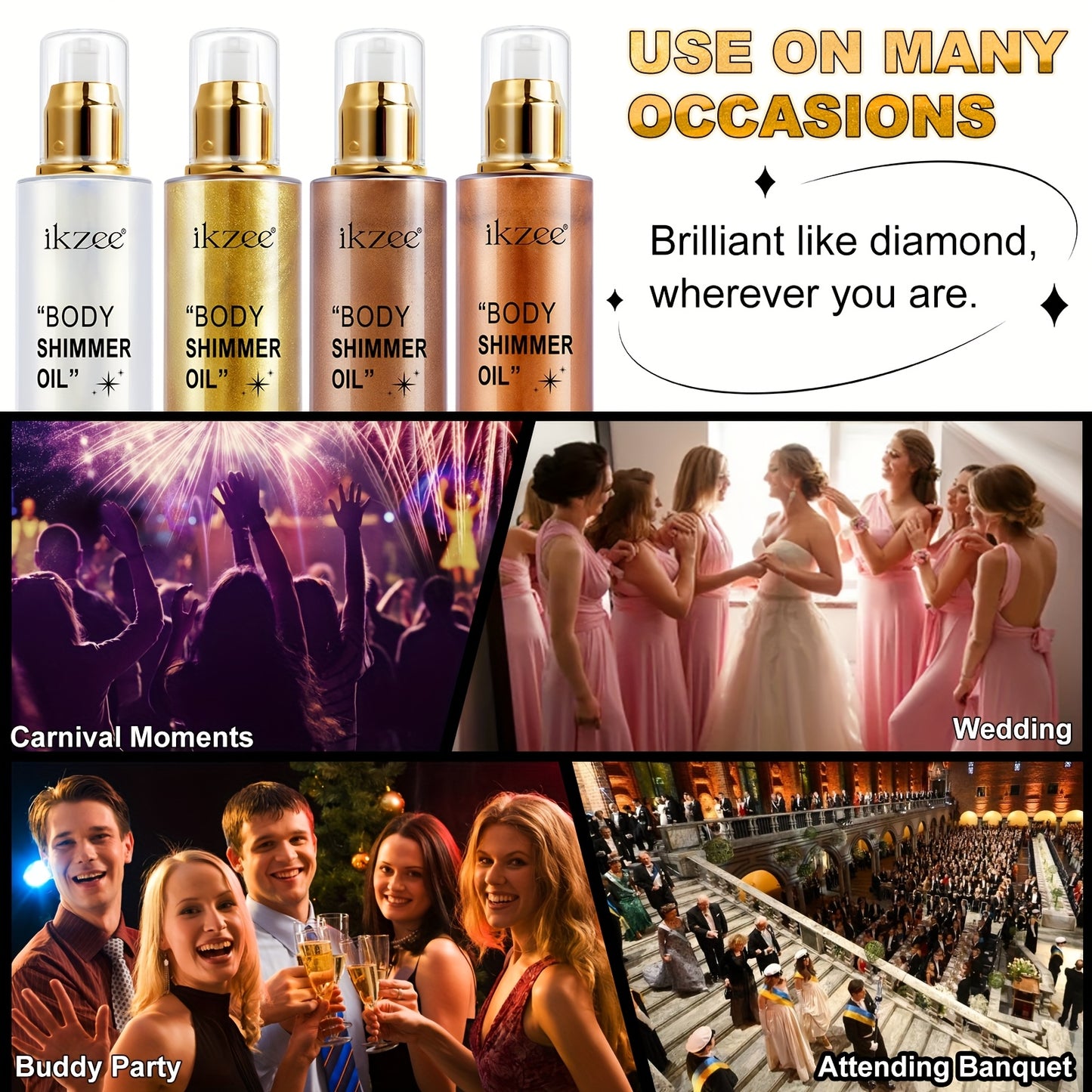 Body Glitter Oil for Radiant Skin and Festive Occasions