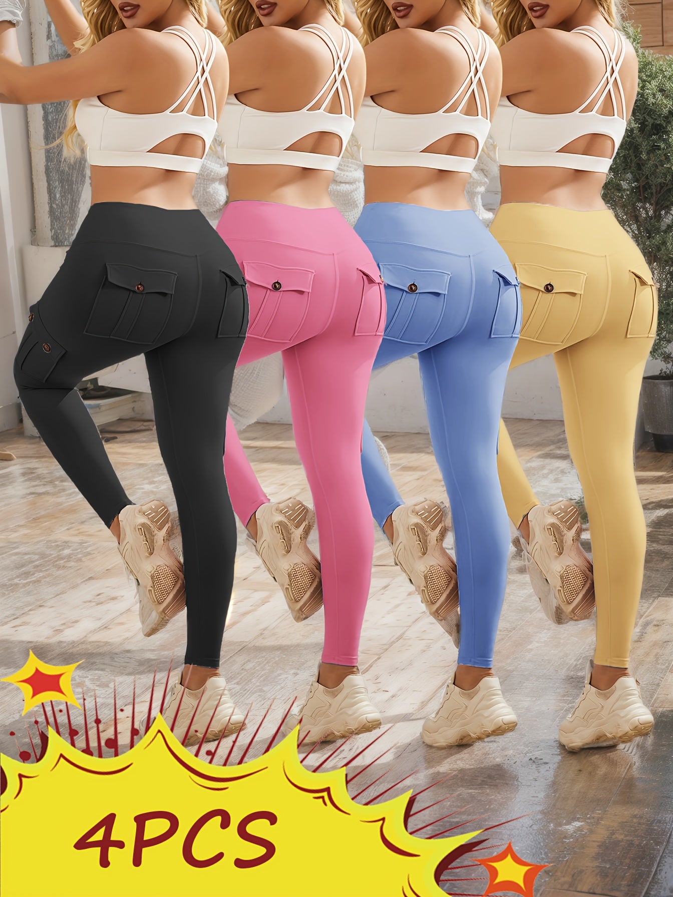 High Waist Yoga Leggings with Pockets for Workout and Running