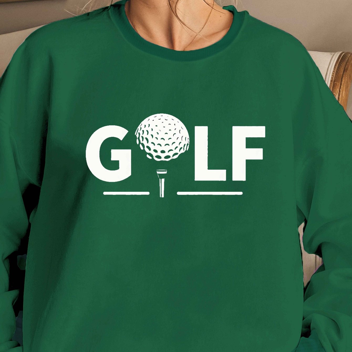 Women's Cozy Golf Sweatshirt with Stylish Golf Print Design