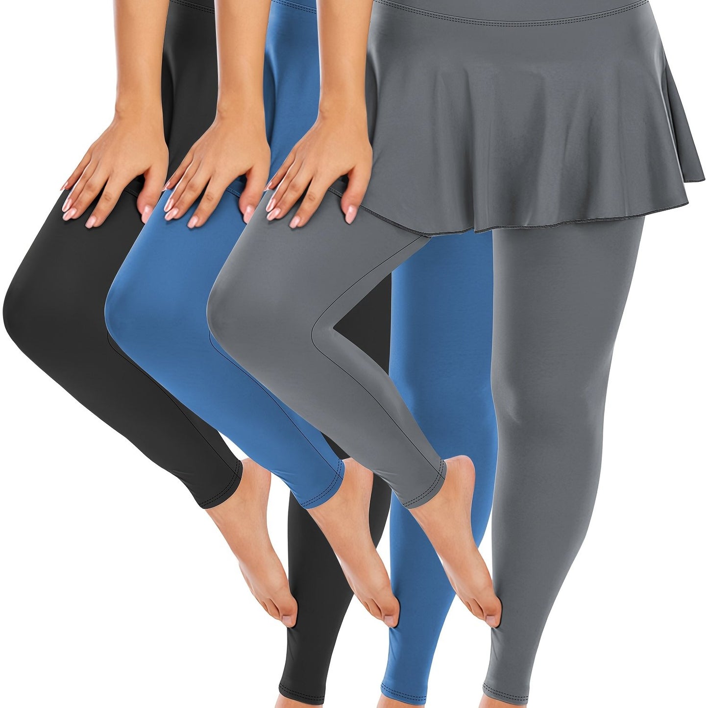 Women's Plus Size High-Waisted Tennis Skorts with Pockets