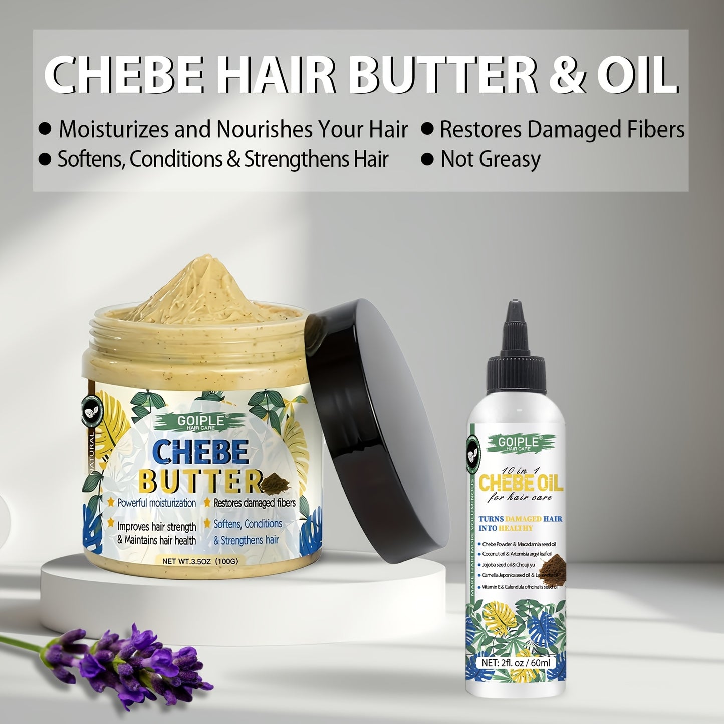 Intensive Chebe Hair Butter and Oil Set for Deep Hydration