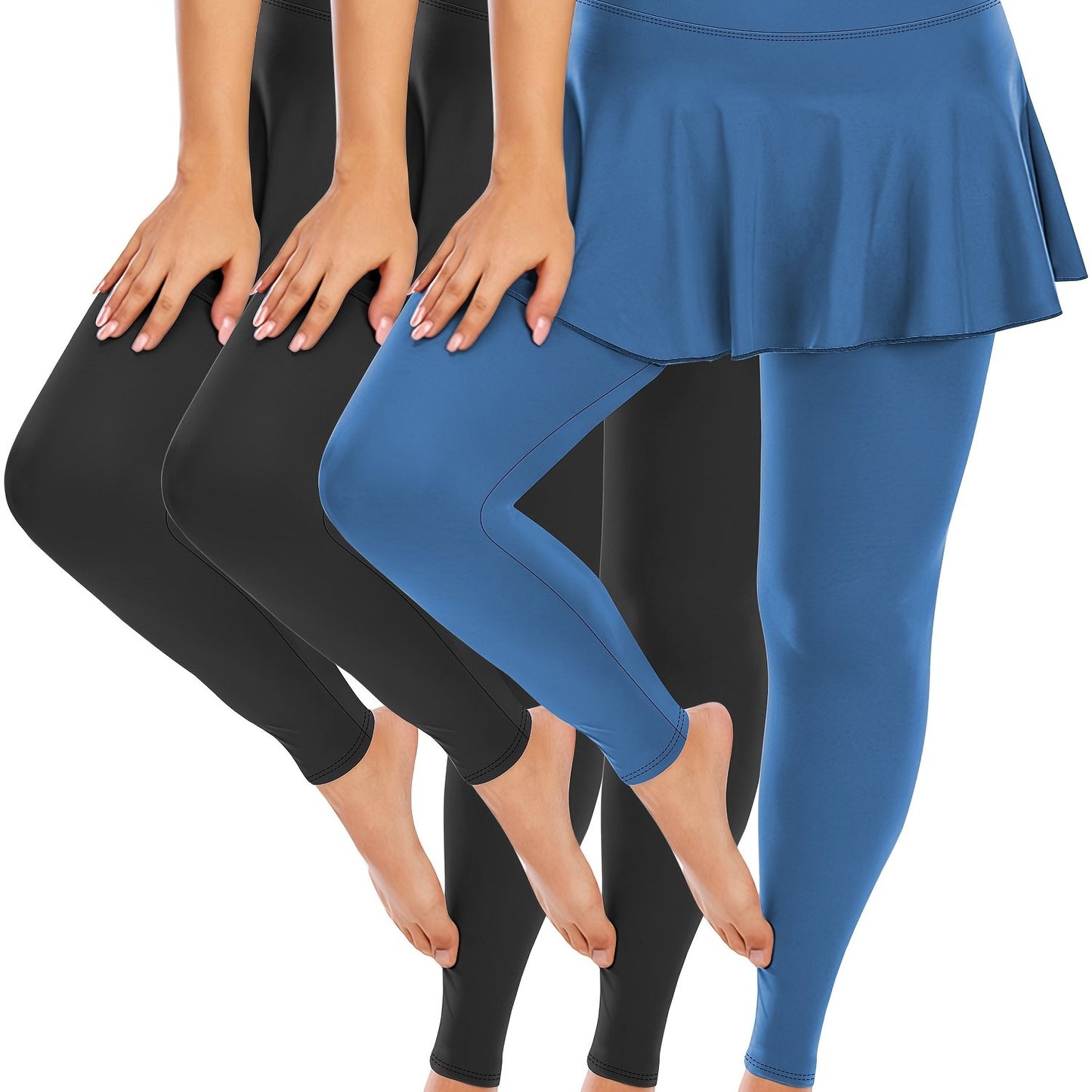 Women's Plus Size High-Waisted Tennis Skorts with Pockets