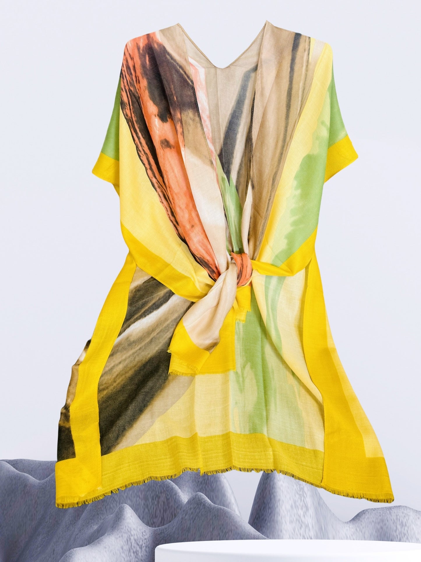 Romantic Abstract Watercolor Print Kimono for Versatile Styling