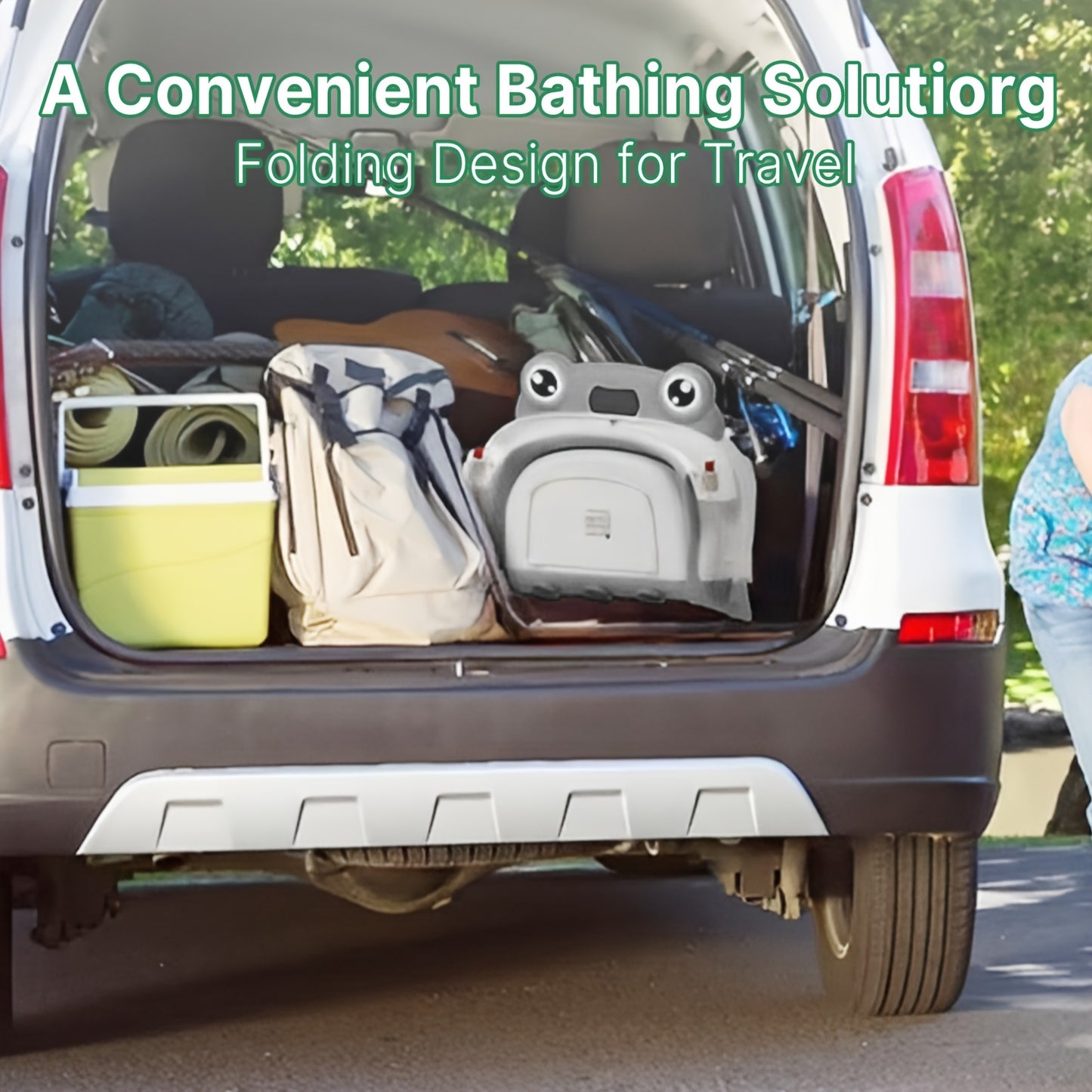 Foldable Bathtub for Youngsters with Soft Cushion and Thermometer