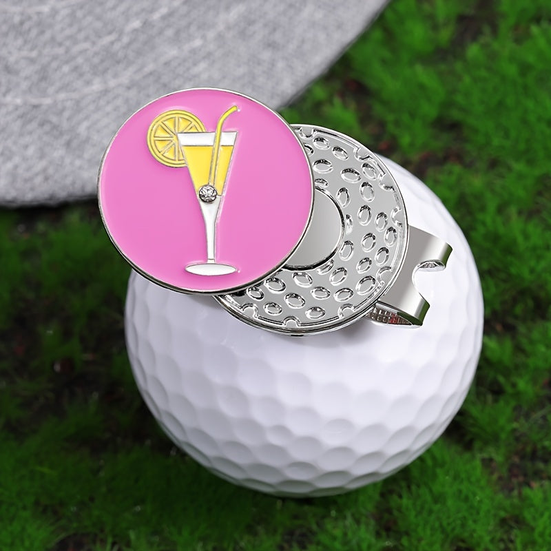 Y2K Cute Cocktail Golf Ball Marker With Magnetic Hat Clip