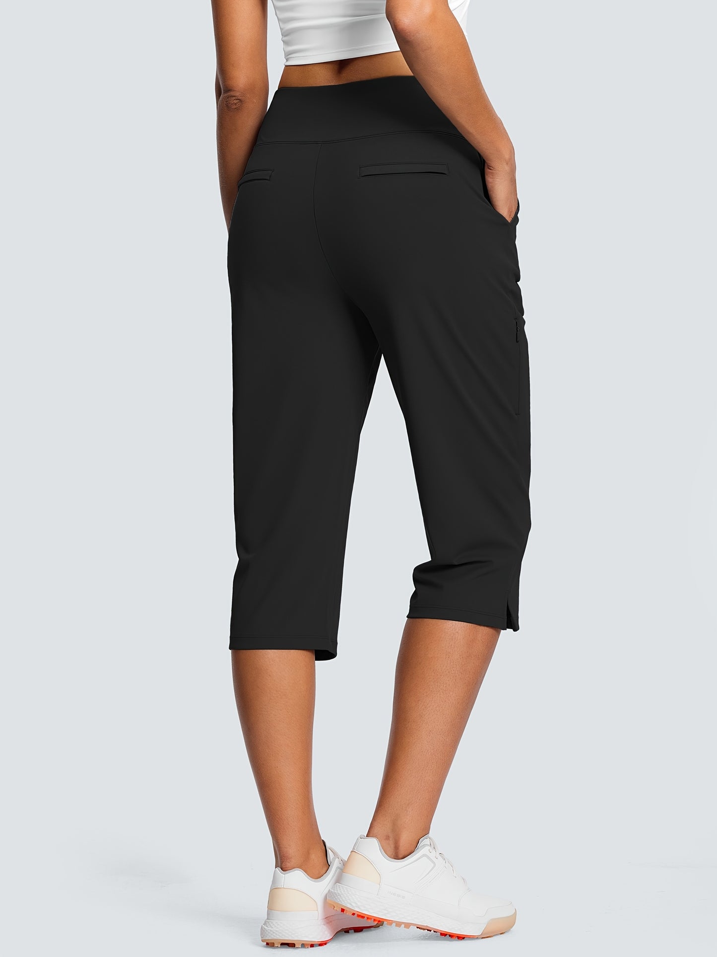 Women's High Waist Capri Pants for Work and Casual Wear