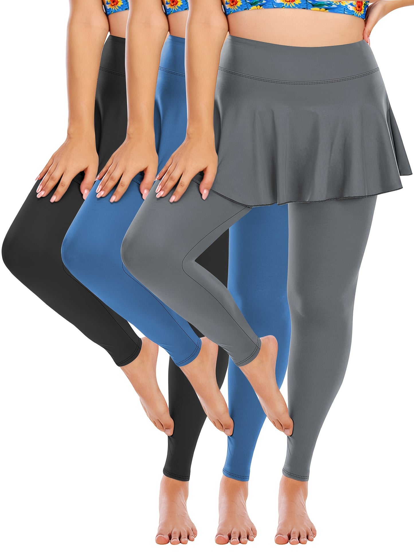 Women's Plus Size High-Waisted Tennis Skorts with Pockets