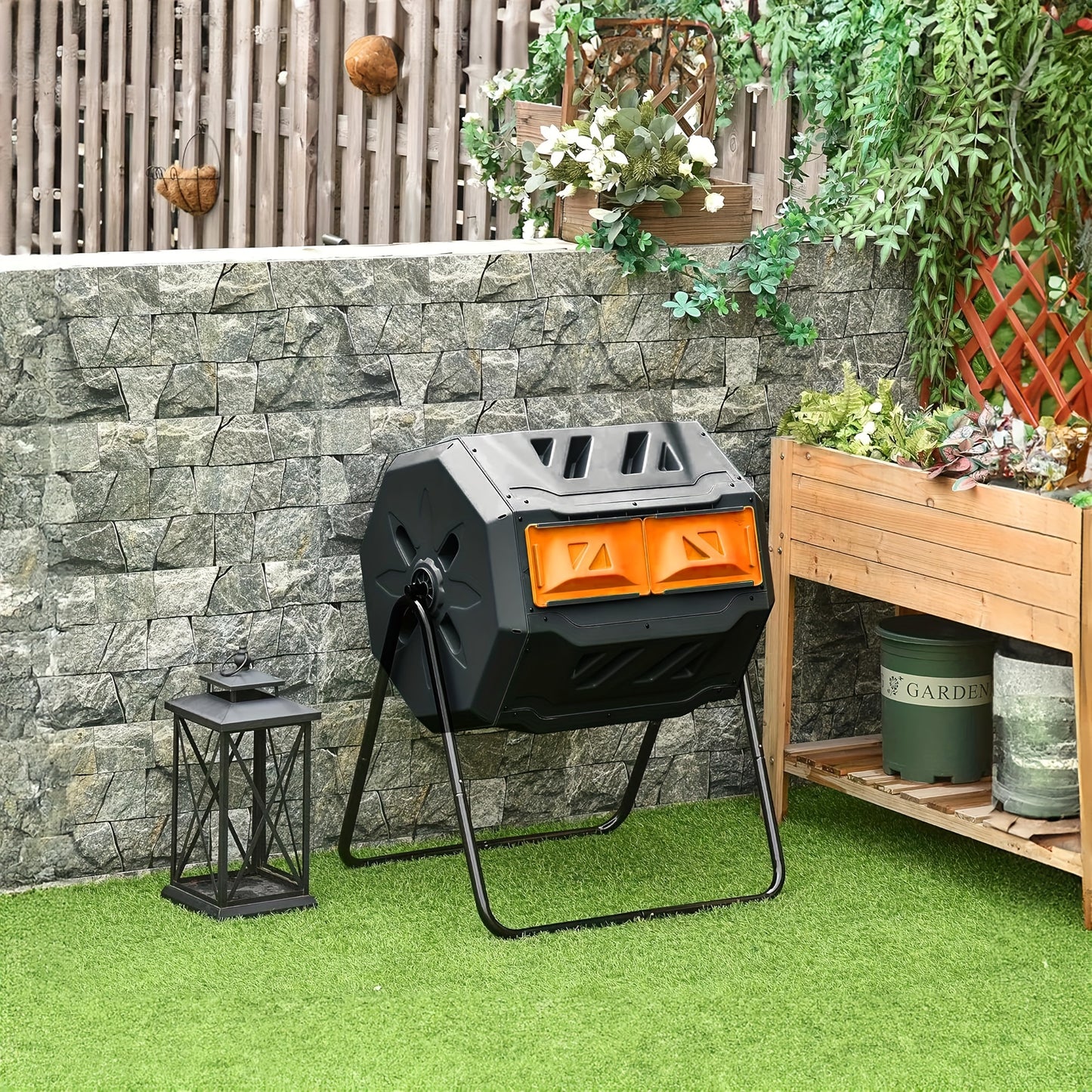 Efficient Dual Chamber Compost Bin for Easy Garden Waste Recycling