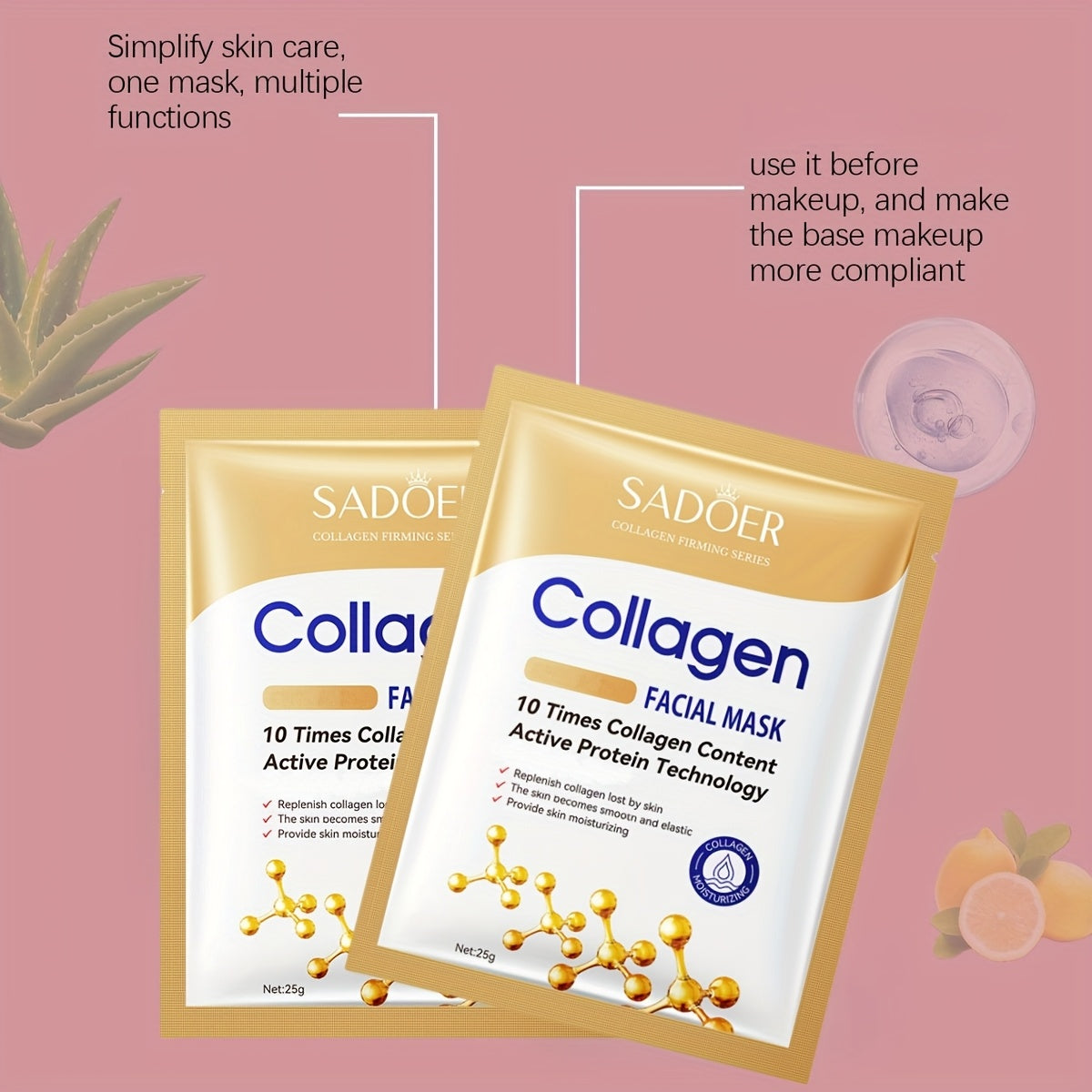Collagen Facial Masks for Deep Moisturizing and Skin Firming