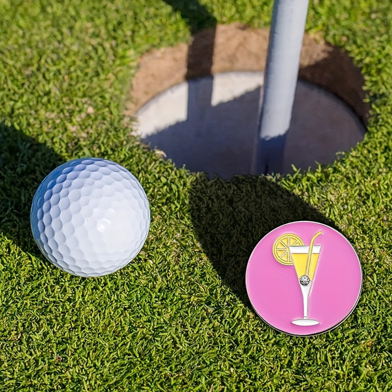 Y2K Cute Cocktail Golf Ball Marker With Magnetic Hat Clip