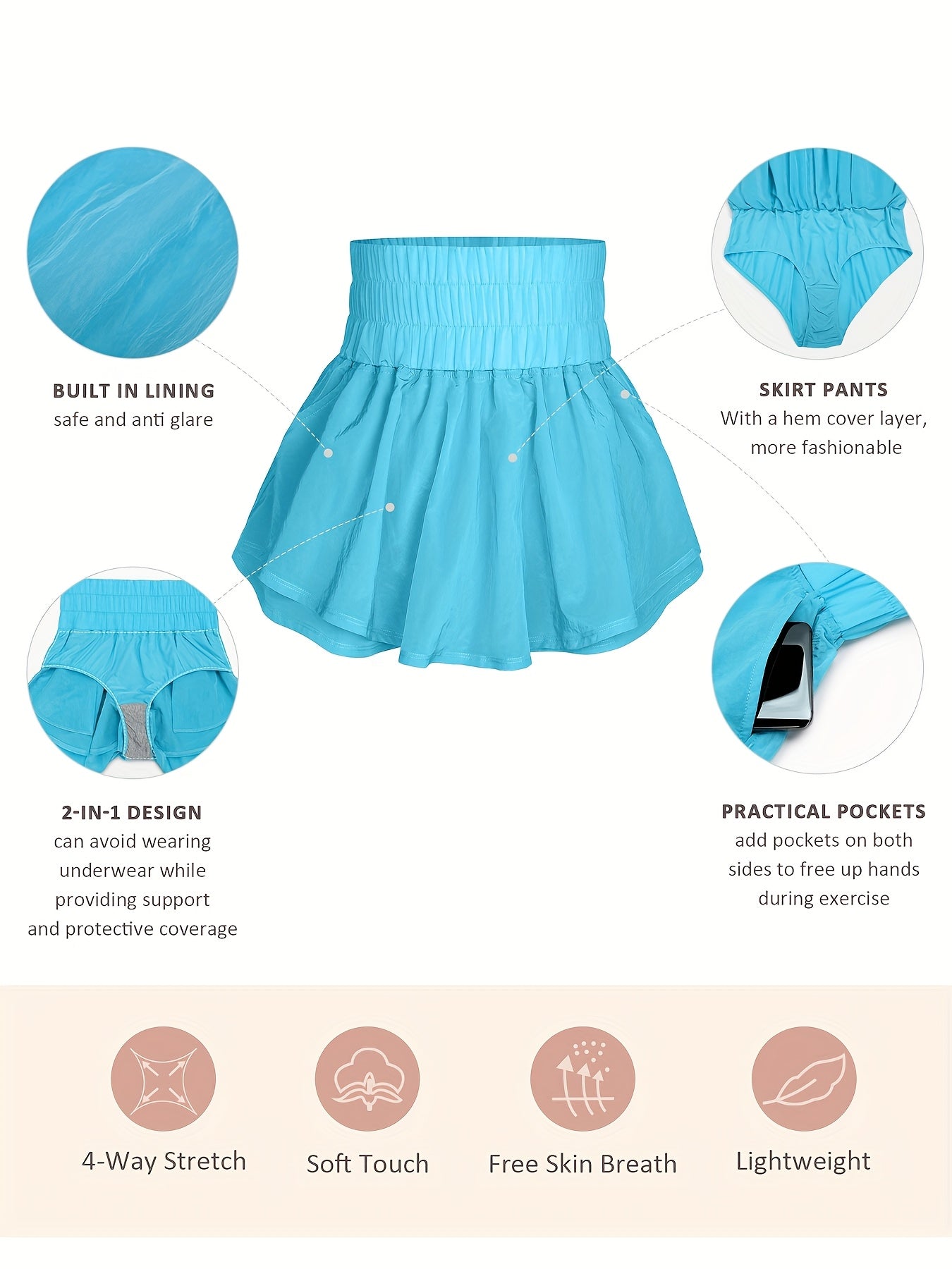 High Waisted Athletic Skorts With Pockets For Active Women